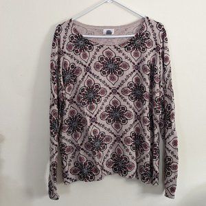 OLD NAVY Cream Floral Boho Lightweight Sweater, Women's Size XXL